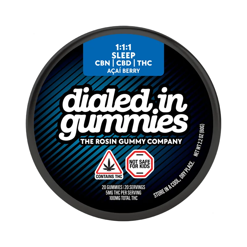 Dialed In Gummies Acai Berry 1:1:1 THC:CBD:CBN Rosin Gummies