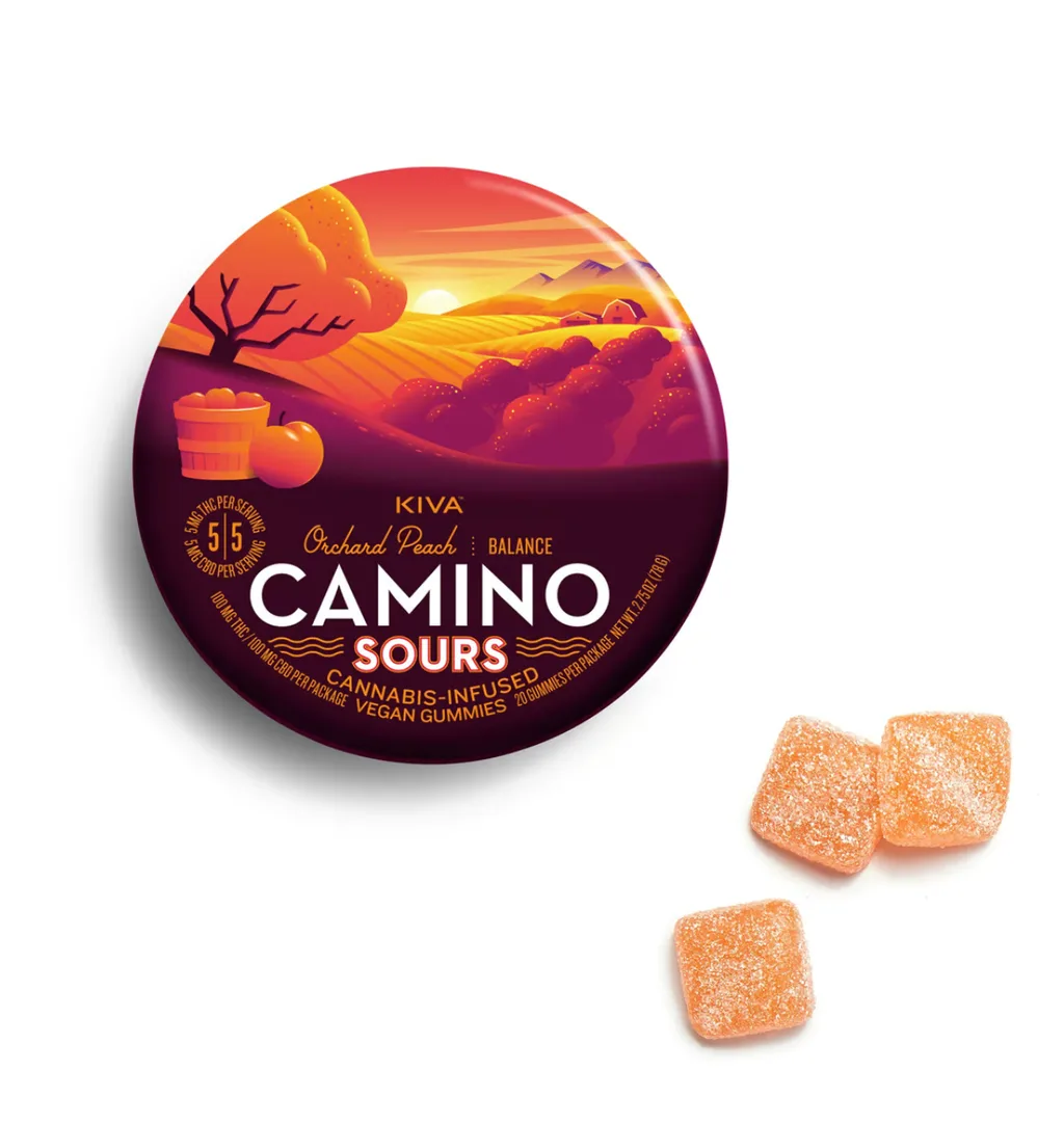 KIVA Camino Sours Orchard Peach Gummies
