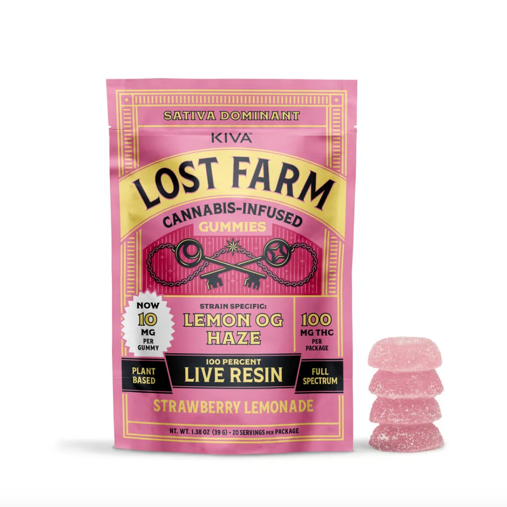 KIVA Lost Farm Strawberry Lemonade Lemon OG Haze